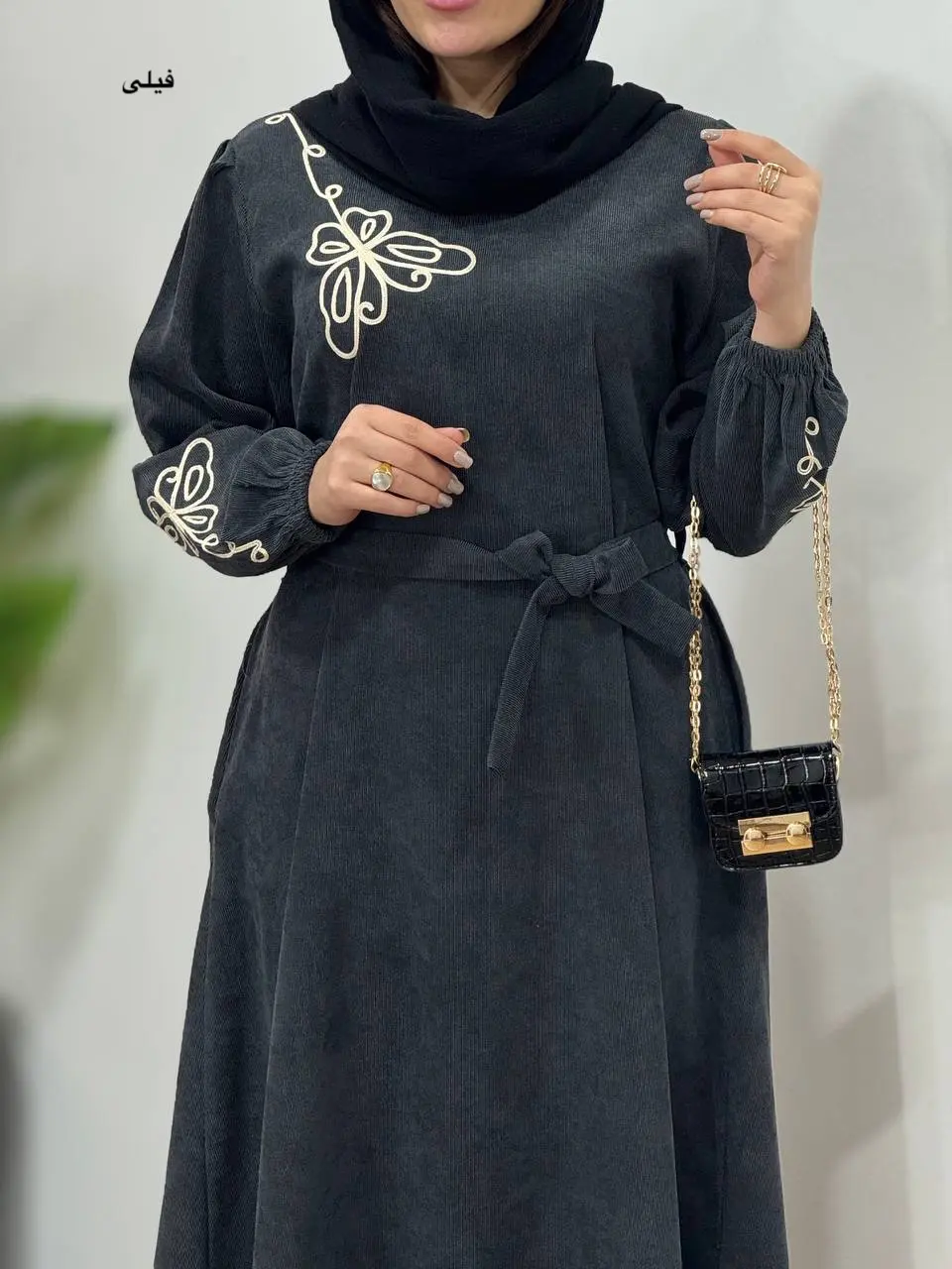 پیراهن مانتویی گلدوزی یامین 1